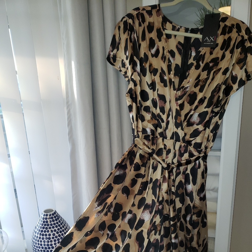 Ax Paris Curve Animal Print Lo-High Dress